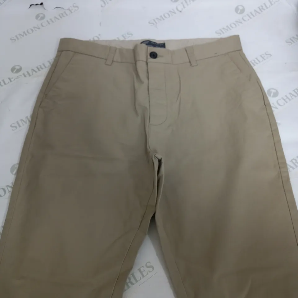 DENIM CO SLIM FIT BEIGE TROUSERS - W34 L34