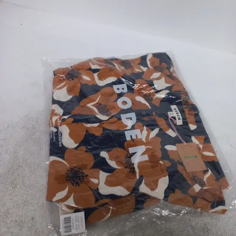 BODEN FLORAL DRESS, UK 10P (US 6P, DE 36P, FR 38P) – ORANGE/NAVY