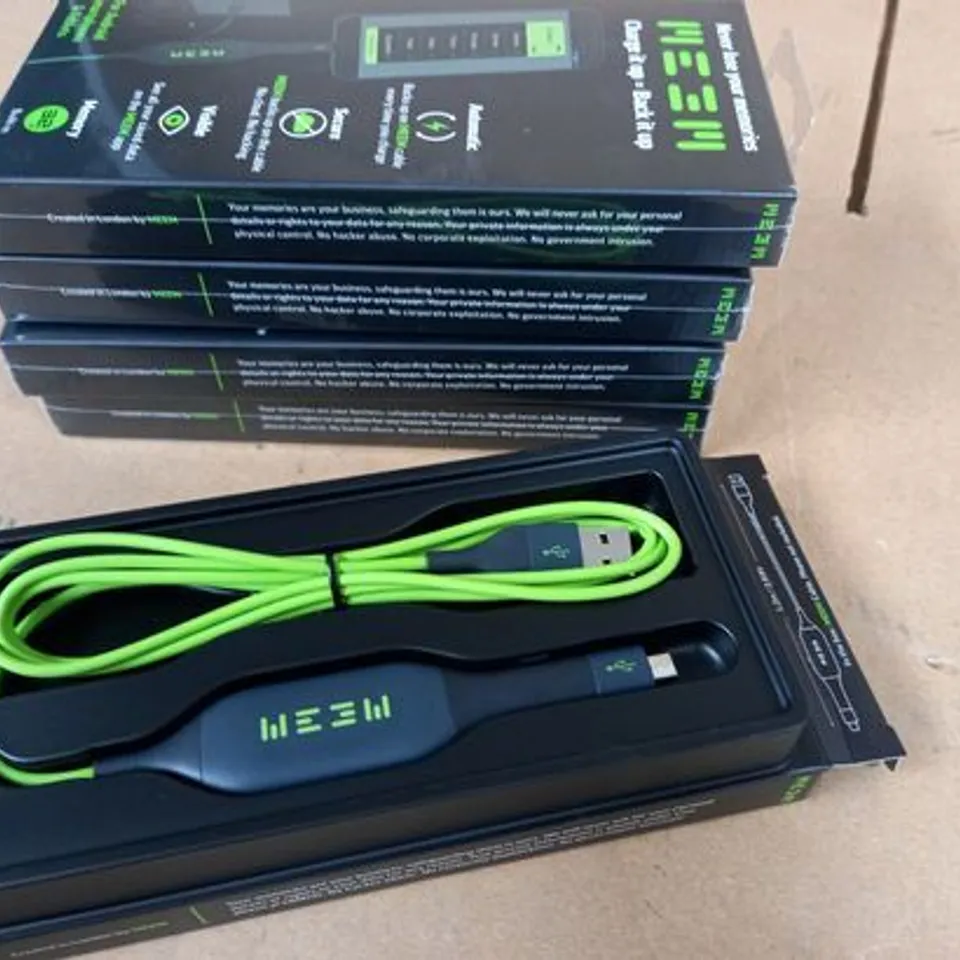 BOX OF 5 MEEM MEMORY CABLE - THE CHARGER THAT AUTOMATICALLY BACKS UP YOUR PHONE OR TABLET ON TO THE CABLE