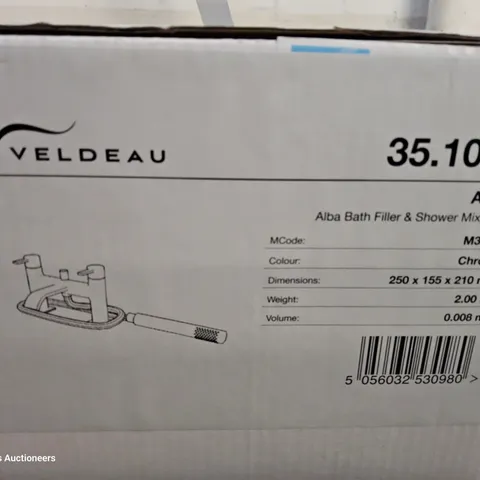 CASE OF 6 BOXED VELDEAU ALBA BATH FILLERS & SHOWER MIXER SETS CHROME