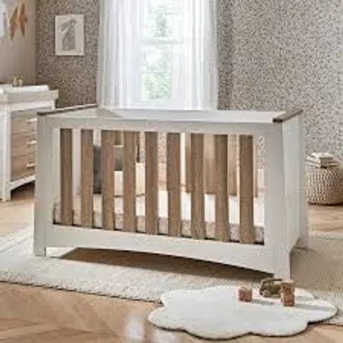 BOXED CUDDLE CO. ADA COT BED - WHITE/ASH (2 BOXES)