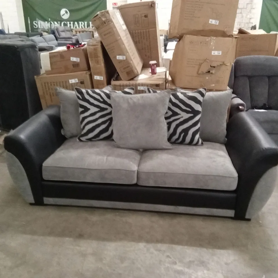 NOVA FABRIC/FAUX LEATHER 3 SEATER SOFA RRP £599