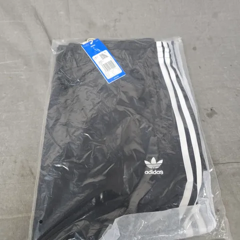 ADIDAS BLACK TRACK PANTS WITH WHITE STRIPES – SIZE SMALL