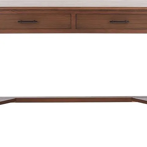 BOXED SAFAVIEH FURNITURE MCKINLEE DISTRESSED 2-DRAWER COMPUTER OFFICE DESK TABLE - BROWN (1 BOX)