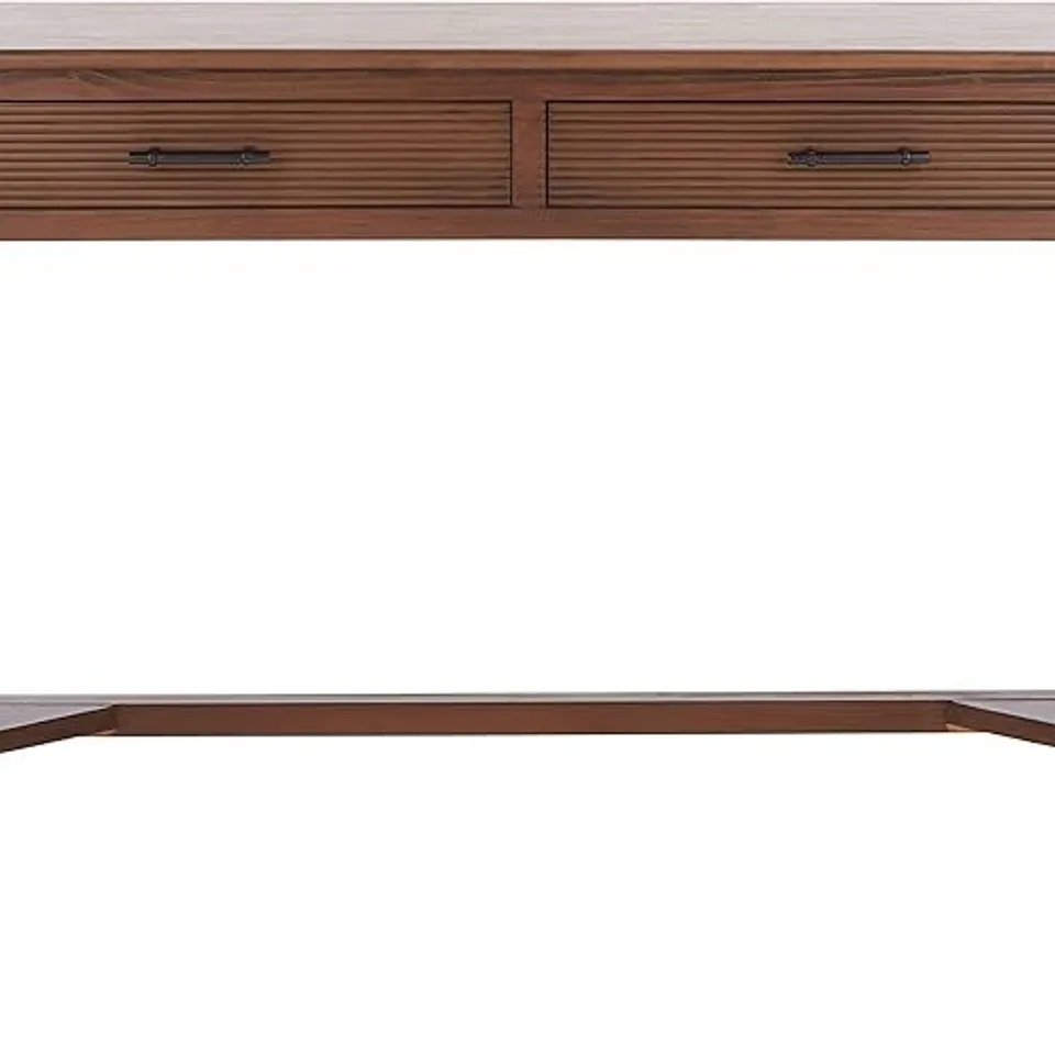 BOXED SAFAVIEH FURNITURE MCKINLEE DISTRESSED 2-DRAWER COMPUTER OFFICE DESK TABLE - BROWN (1 BOX)