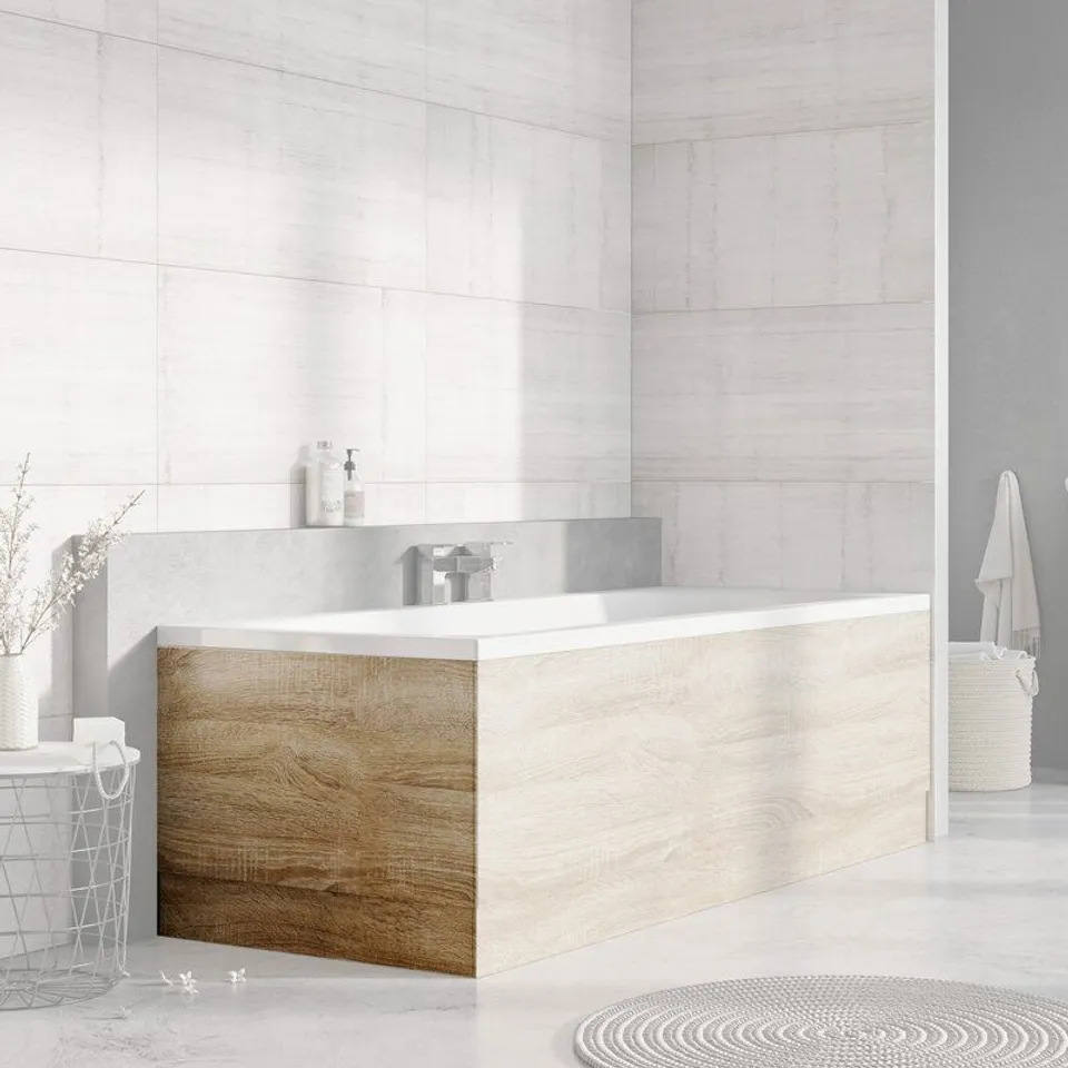 BOXED CHEVALIER BATH END PANEL-LIGHT OAK
