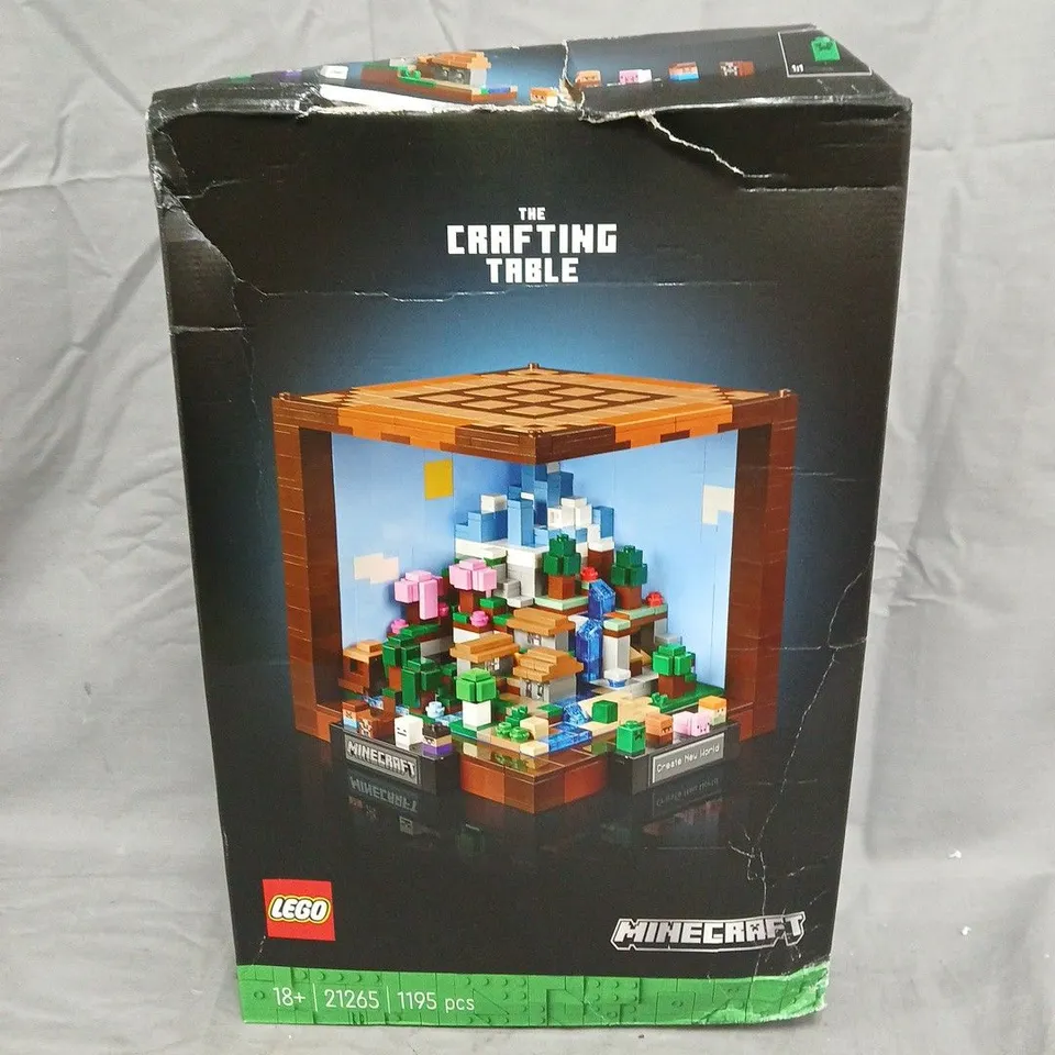 BOXED LEGO MINECRAFT THE CRAFTING TABLE FOR ADULTS 21265 RRP £79.99