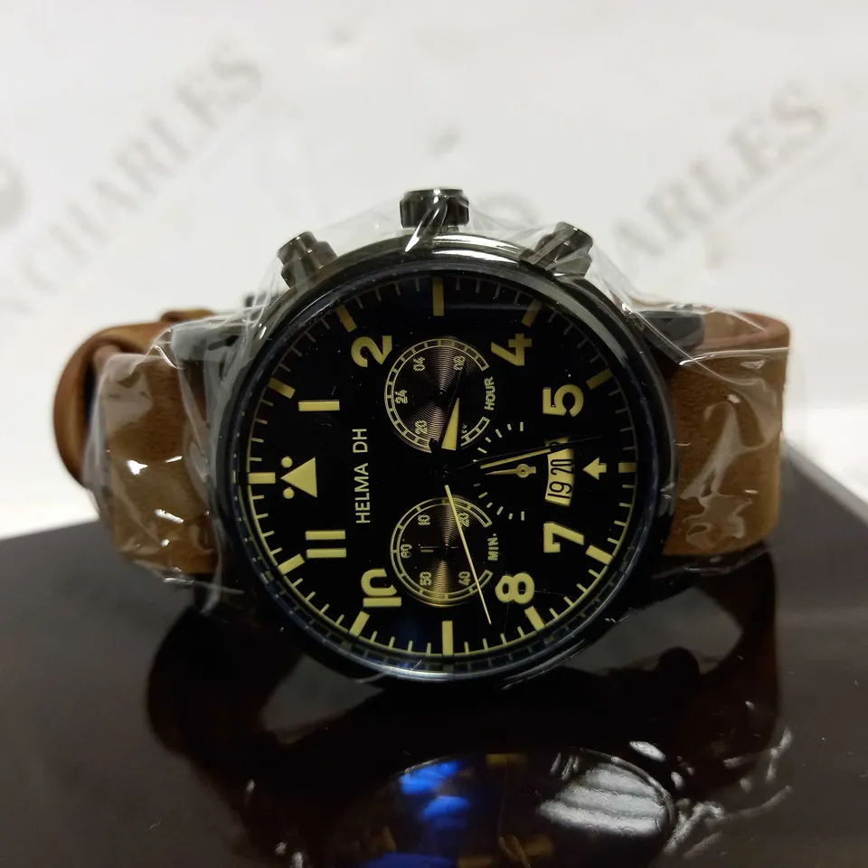 HELMA DH VINTAGE STYLE ACRYLIC STRAP WRISTWATCH RRP £750