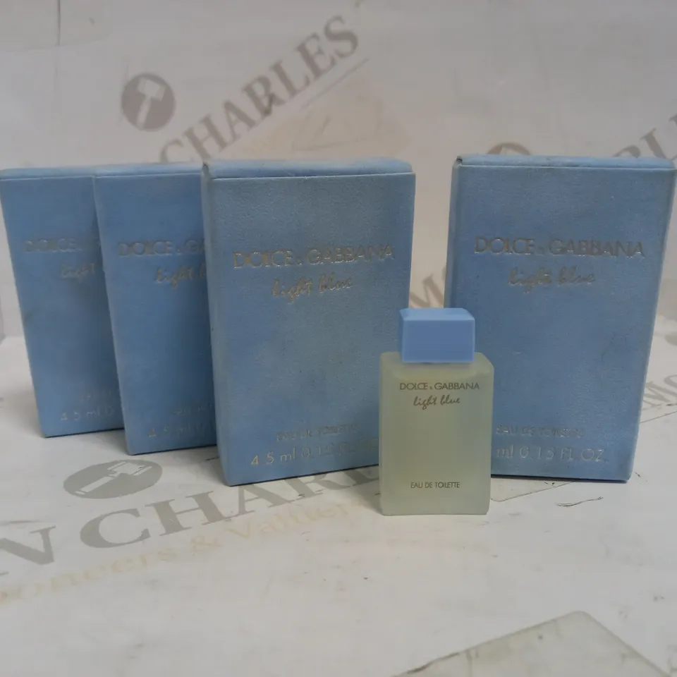 LOT OF 4 DOLCE & GABBANA LIGHT BLUE EDT (4 X 4.5ML)