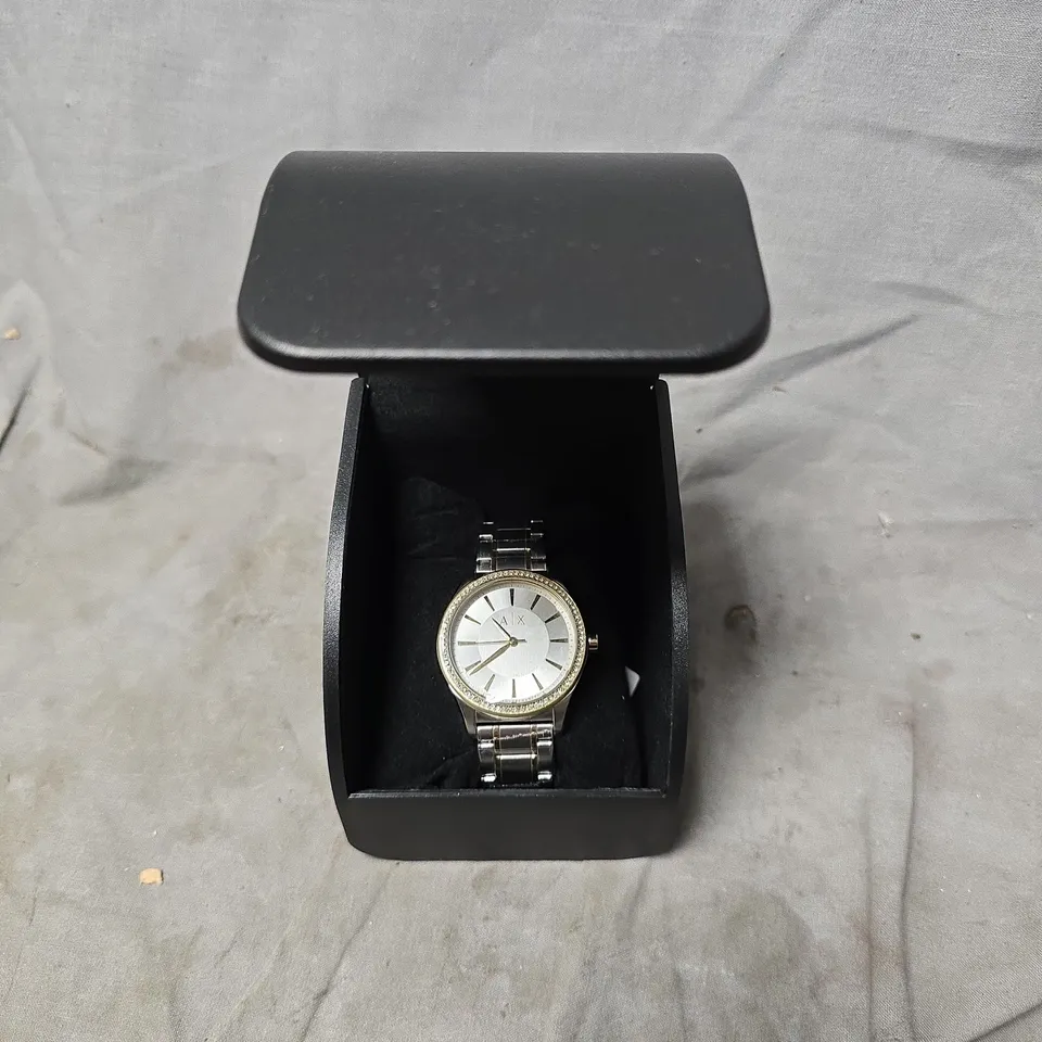 BOXED ARMANI EXCHANGE LADIES WATCH SILVER AX5446 
