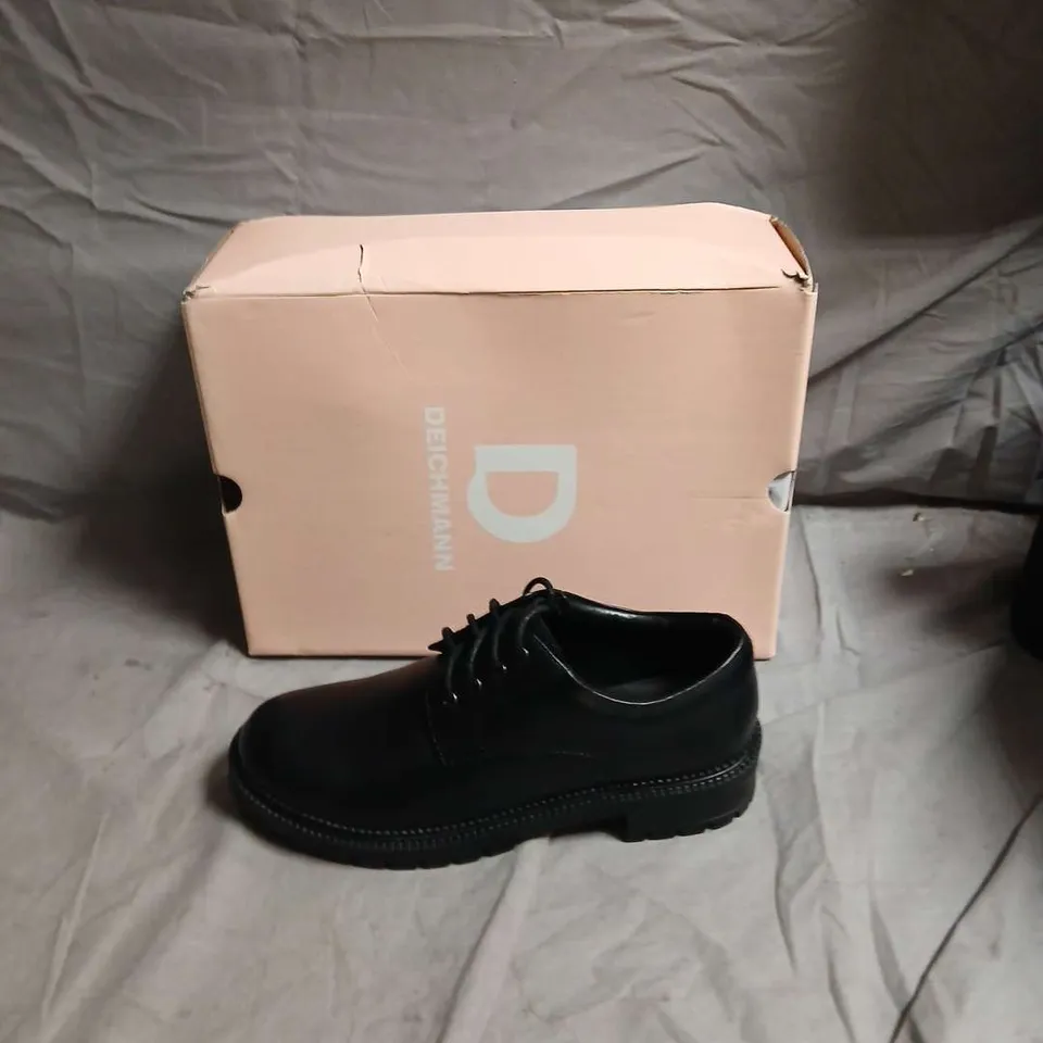 DEICHMANN BLACK LEATHER OXFORD SHOES – SIZE EUR 38