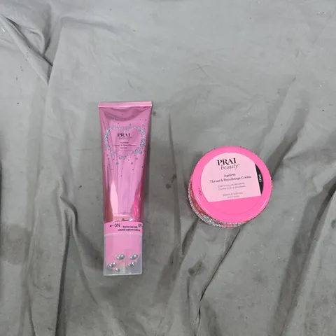 PRAI BEAUTY AGELESS THROAT & DECOLLETAGE SERUM & CREME – PINK 2-PIECE SET