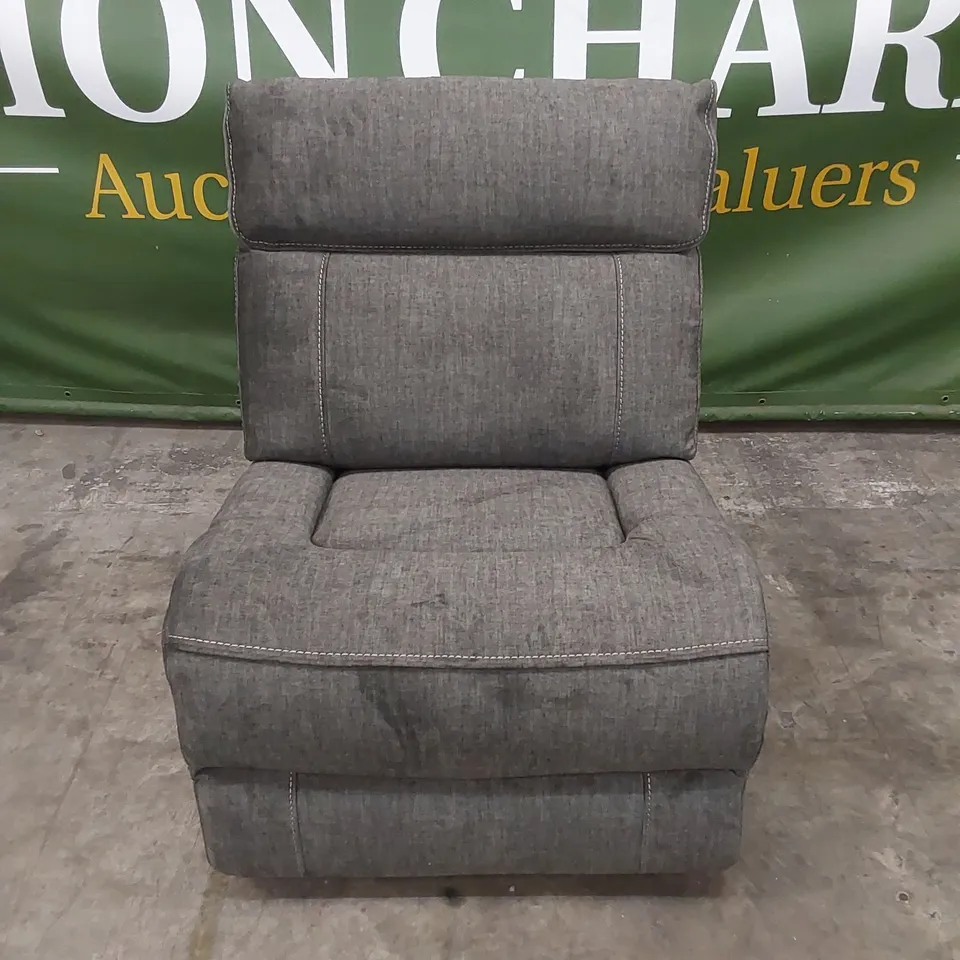 DESIGNER GREY FABRIC UPHOLSTERED CENTRE SOFA PIECE 