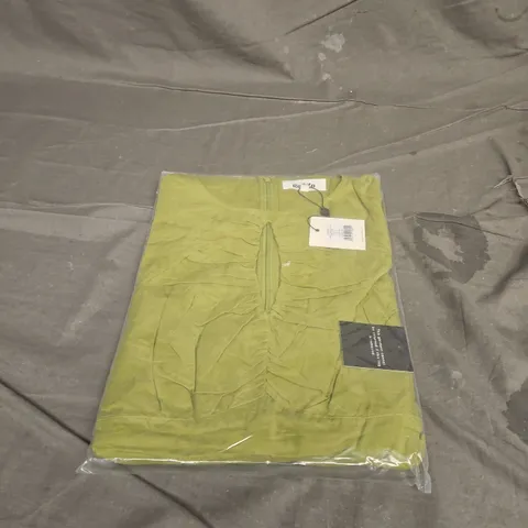 RO&ZO COTTON KEYHOLE FRONT MIDI DRESS IN GREEN SIZE 10