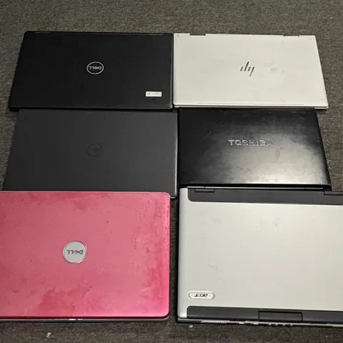 LOT OF 6 ASSORTED LAPTOPS TO INCLUDE HP, ASUELLS AND TOSHIBA