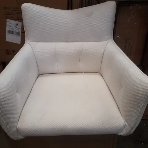 BOXED CREAM FABRIC DINING CHAIR
