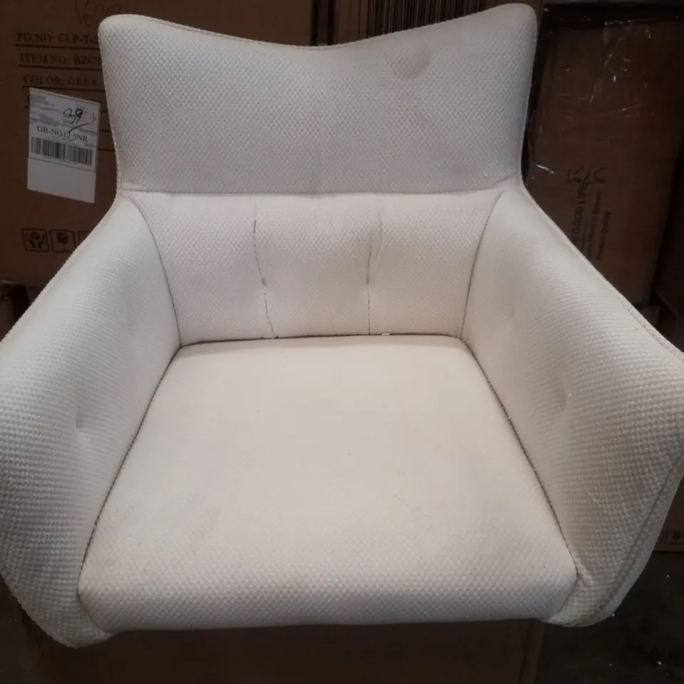 BOXED CREAM FABRIC DINING CHAIR