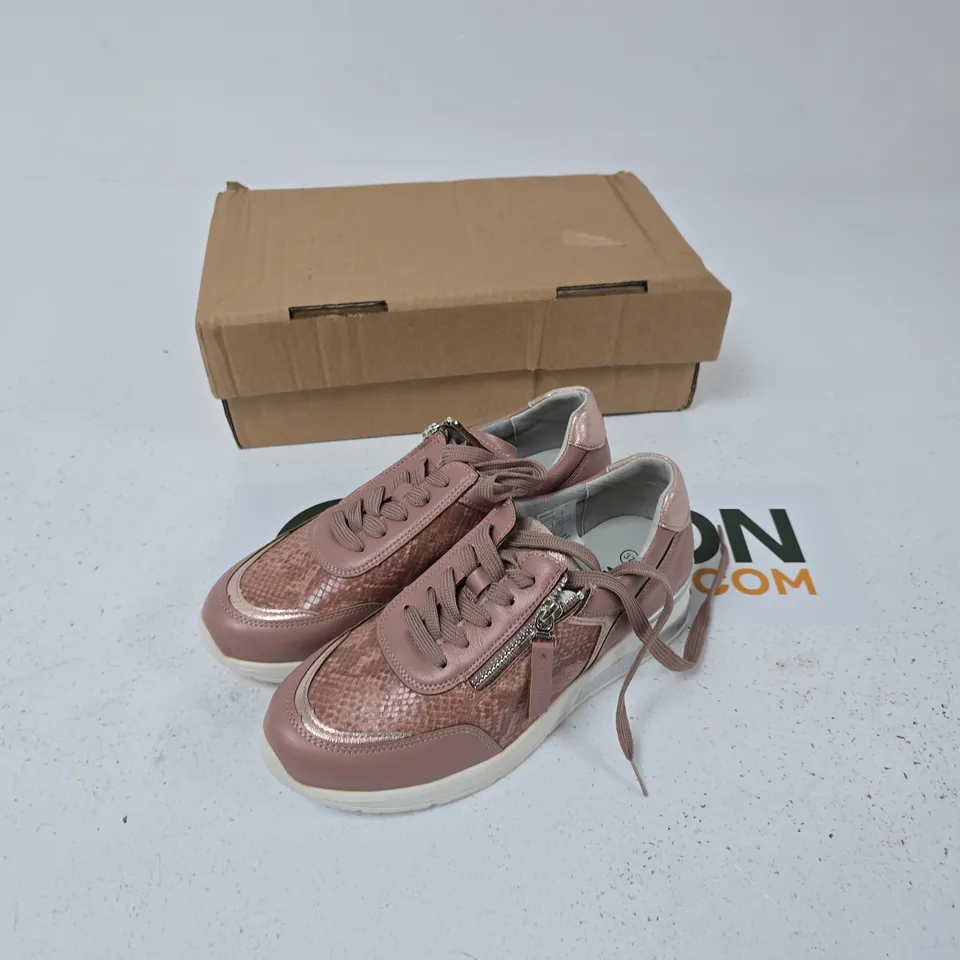 WONDER WALK WOMEN'S PINK MESH & LEATHER SNEAKERS WITH SIDE ZIP – EU 37 (UK 4.5)