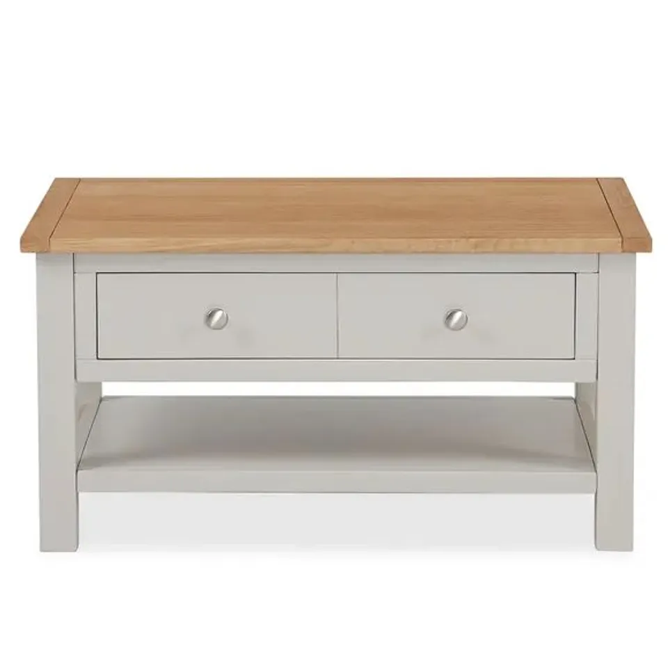 BOXED BROMLEY GREY COFFEE TABLE IN COTTON 