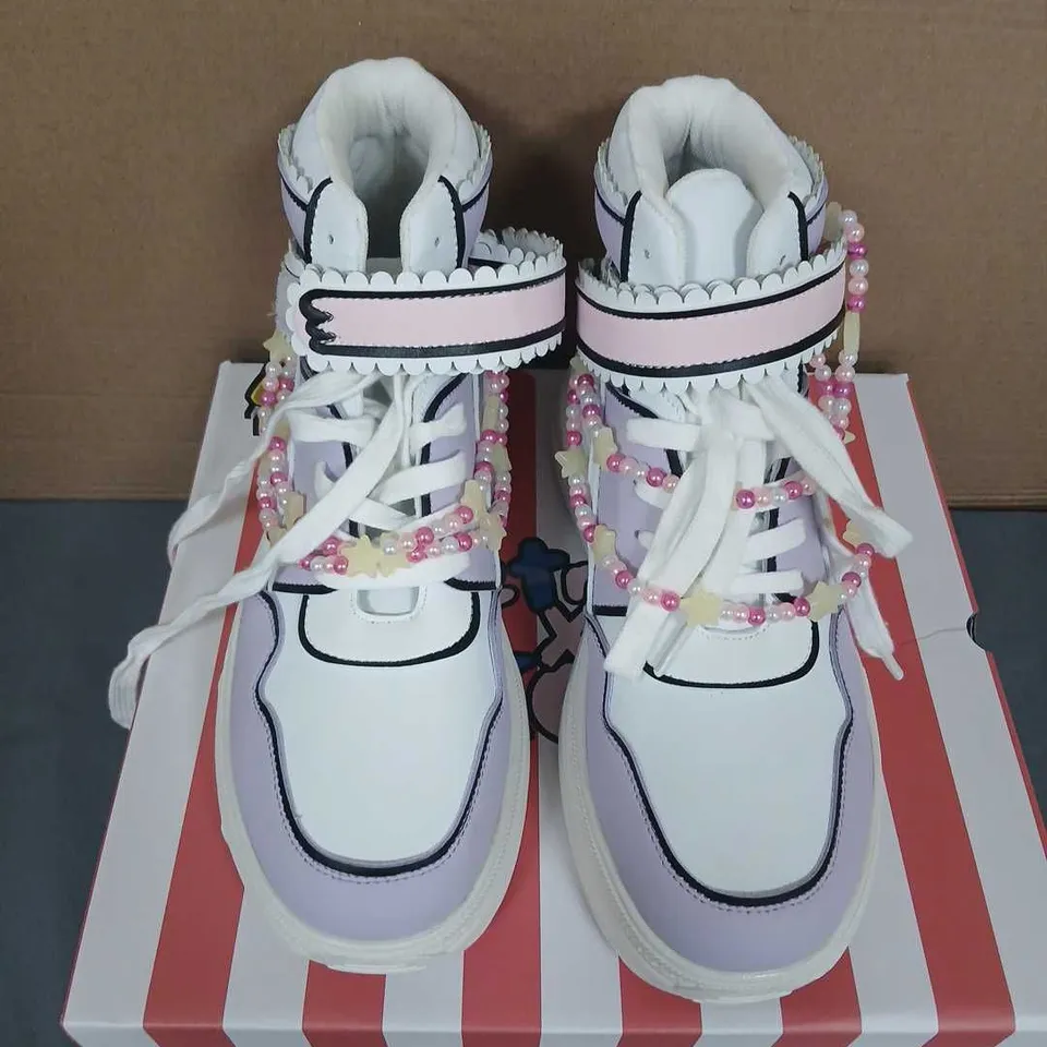 KETNIPZ X KOI UR A STAR HIGH TOP TRAINERS - PURPLE, UK8