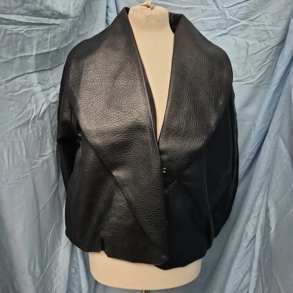 RIVER ISLAND STUDIOS BLACK FAUX LEATHER JACKET – UK M (EU M, US M) SOMEWHERE TO GO