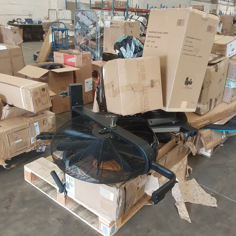 PALLET CONTAINING A LARGE ASSORTMENT OF CONSUMER PRODUCT PARTS INCLUDING EXERCISE EQUIPMENT ECT