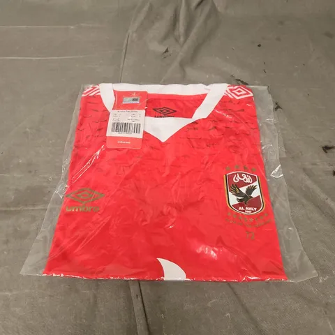 BAGGED UMBRO AL AHLY FAN JERSEY IN RED SIZE M