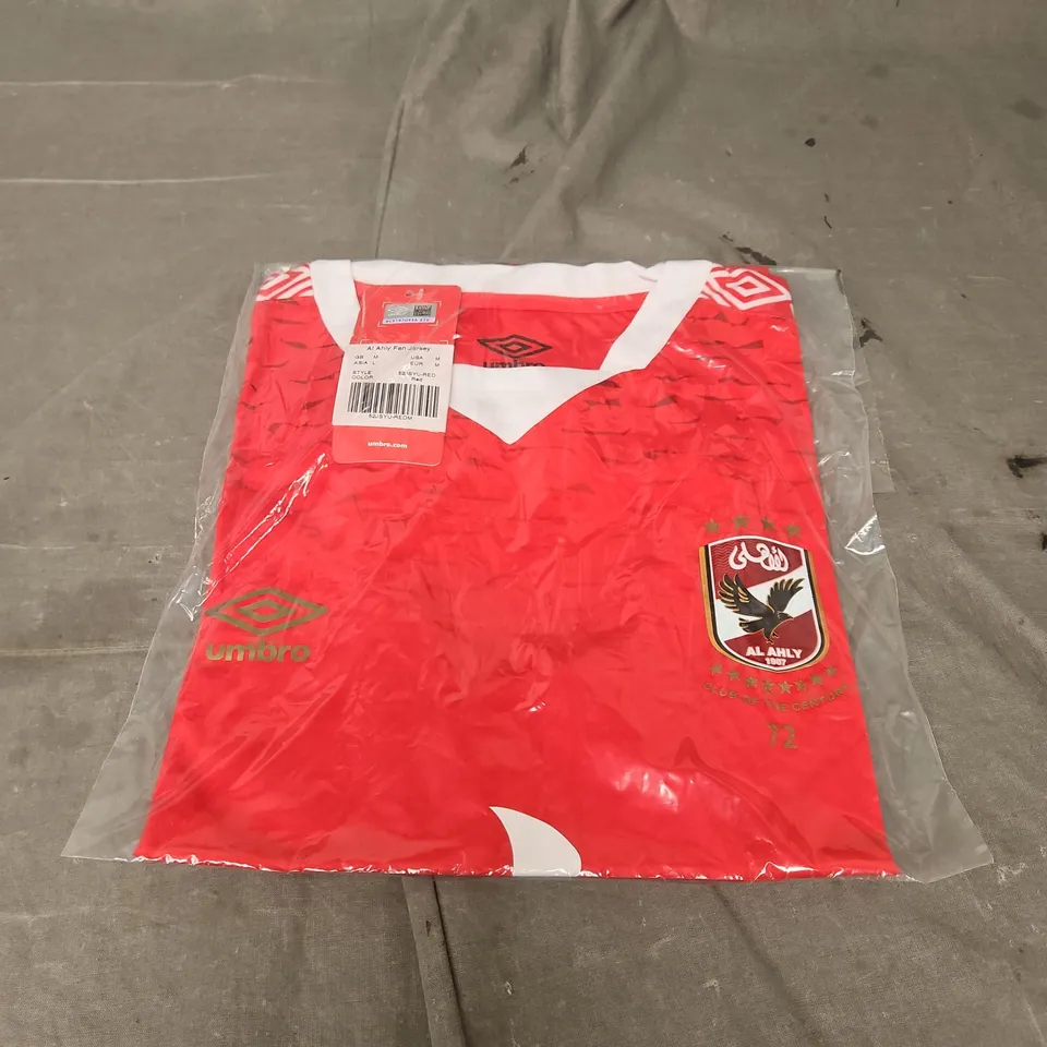 BAGGED UMBRO AL AHLY FAN JERSEY IN RED SIZE M