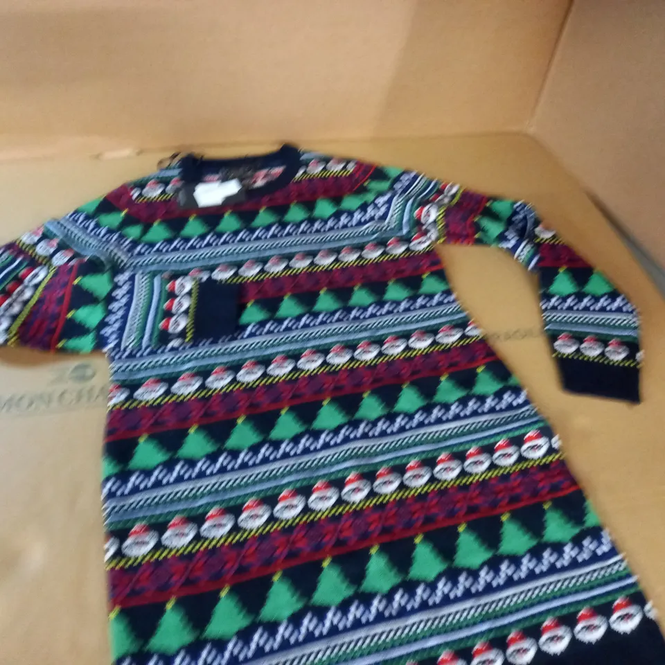 BRAVE SOUL ALL OVER FAIRISLE JUMPER DRESS - M