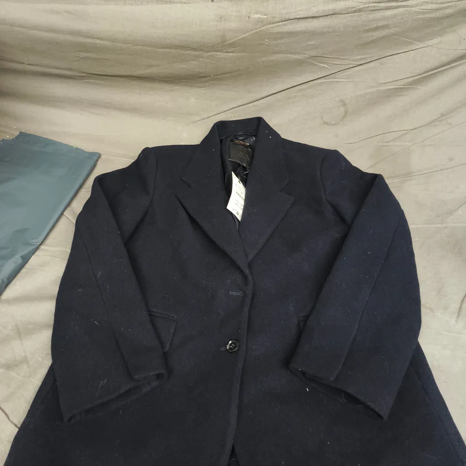 ZARA WOOL COLLECTION COAT – NAVY SIZE L