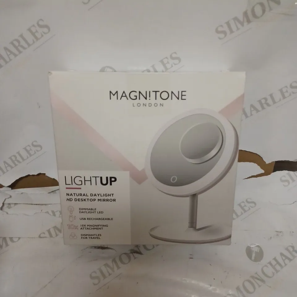BOX OF 10 ASSORTED HOUSEHOLD AND ELECTRICAL PRODUCTS TO INCLUDE MAGN!TONE MIRROR, ZAGG MINUTE ONE NOTE 10 CASE, FUZZ OFF HAIR TRIMMER ETC