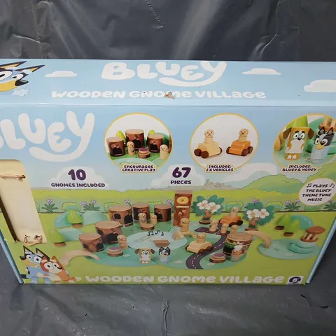 BOXED BLUEY WOODEN GNOME VILLAGE