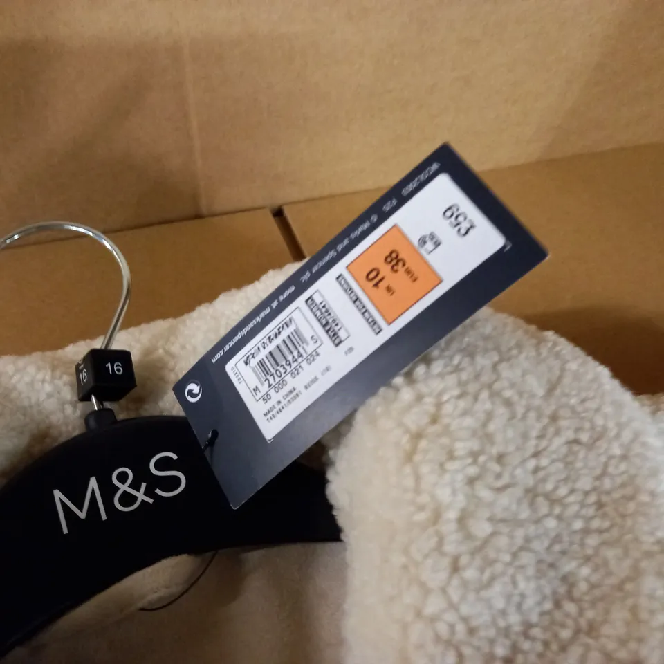 M&S COLLECTION TEDDY STYLE COAT IN WHITE - UK 10