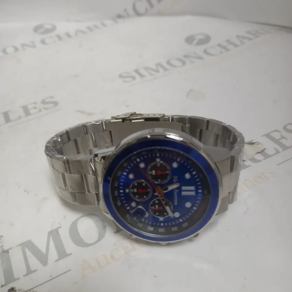 BOXED MANN EGERTON COUNTERSPY STEEL BLUE WATCH 