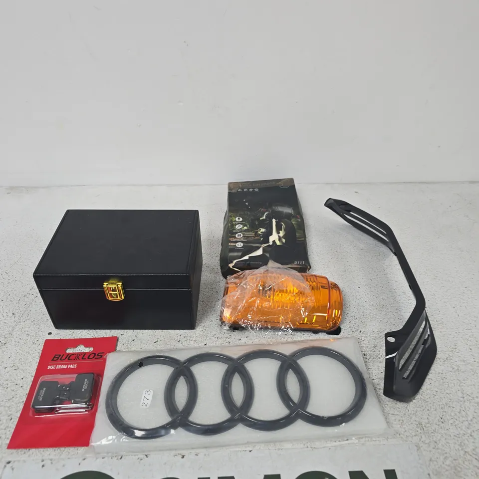 APPROXIMATELY 15 ASSORTED ITEMS INCLUDING BUCKLOS DISC BRAKE PADS AND SOME WIRELESS EARPHONES