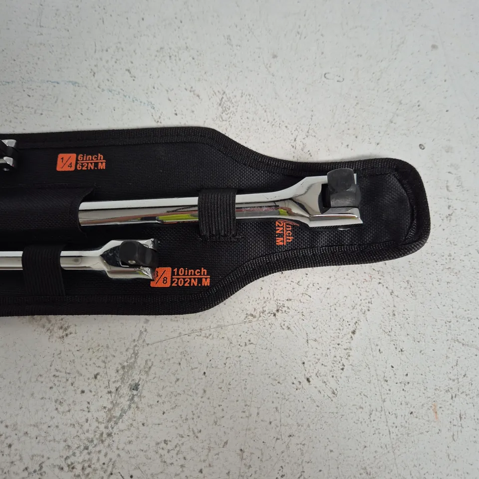 TORQUE WRENCH SET (3-PIECE) WITH CARRY CASE — 6IN & 10IN WRENCHES (1/4IN & 3/8IN DRIVES)