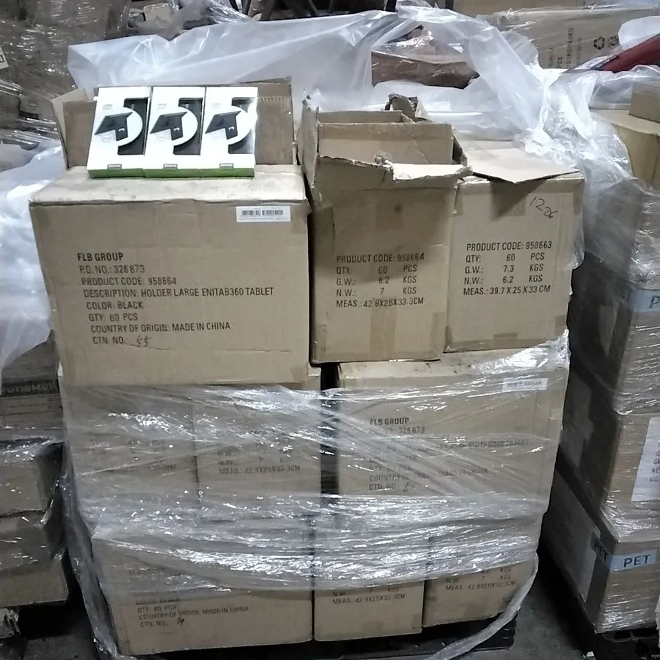 PALLET OF BOXED ENITAB360° TABLET HOLDERS 