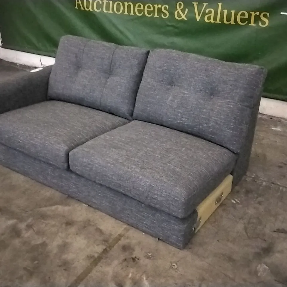QUALITY BRITISH DESIGNER DARK GREY FABRIC SOFA SECTION 