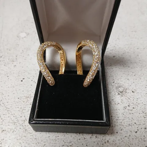 PAUL COSTELLO FOR DIAMONIQUE WAVE CHAIN LINK EARRINGS 