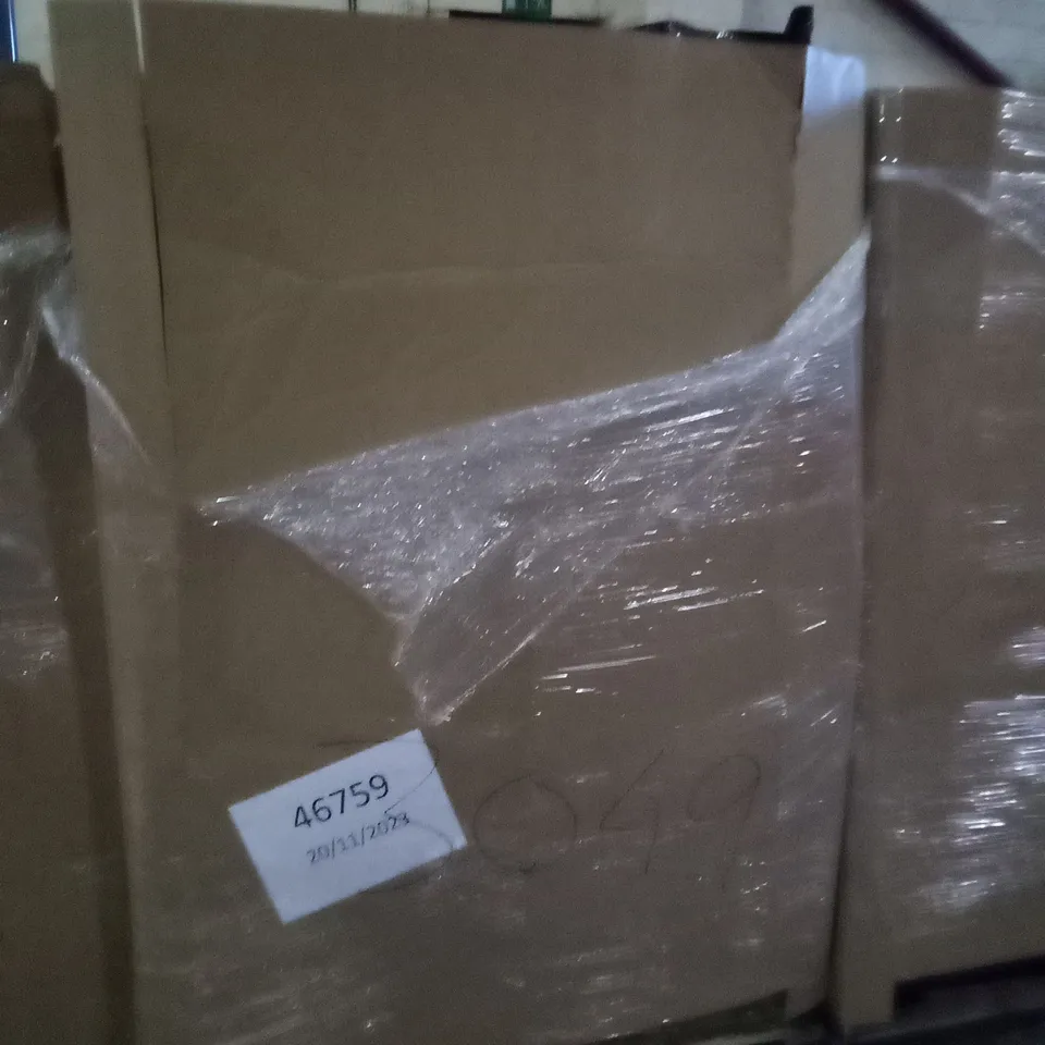 PALLET OF ASSORTED ITEMS INCLUDING TOILET SEAT, 3TIER BAMBOO PLANT STAND, CLOTHES DRYING RACK, SMART CEILING FAN WITH LIGHT