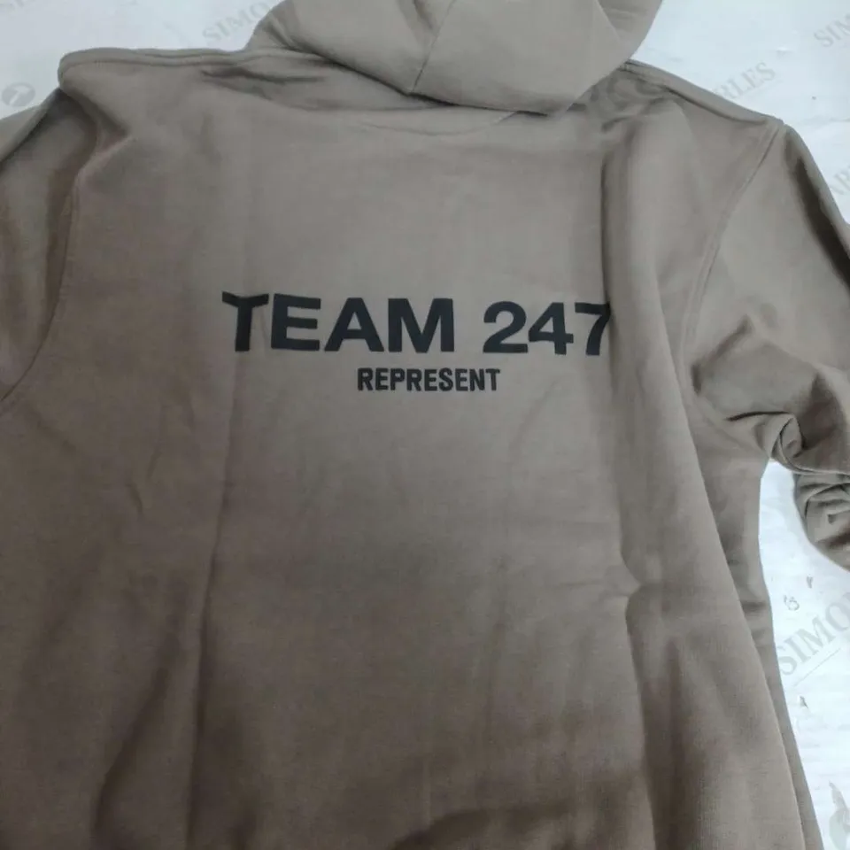 REPRESENT TEAM 247 LIGHT KHAKI HAEVY WEIGHTED HOODIE - MEDIUM