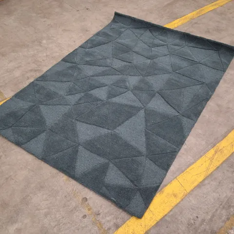 GEOMETRIC PATTERNED RUG, DARK BLUE/GREY APPROXIMATELY 120×170CM