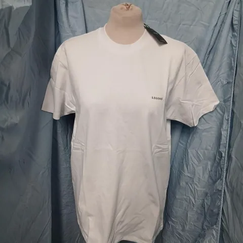 LEGEND LONDON PREMIUM BASIC T-SHIRT – WHITE, UK SIZE L