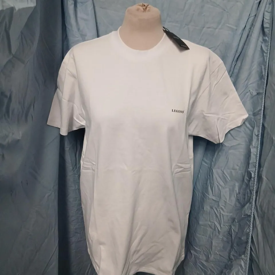 LEGEND LONDON PREMIUM BASIC T-SHIRT – WHITE, UK SIZE L