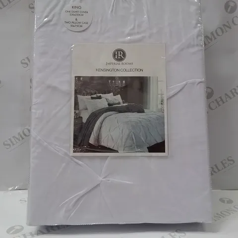 BRAND NEW IMPERIAL ROOMS KINGSIZE DUVET SET // WHITE