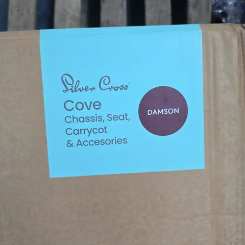SILVER CROSS COVE CHASSIS, SEAT, CARRYCOT & ACCESSORIES – DAMSON