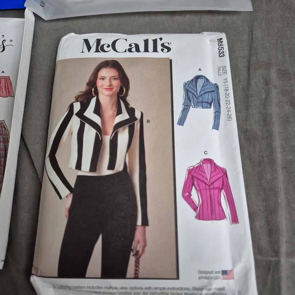 MCCALL'S SEWING PATTERN LOT – BODYSUIT #95001 AND SKIRT PATTERNS 4 ITEMS