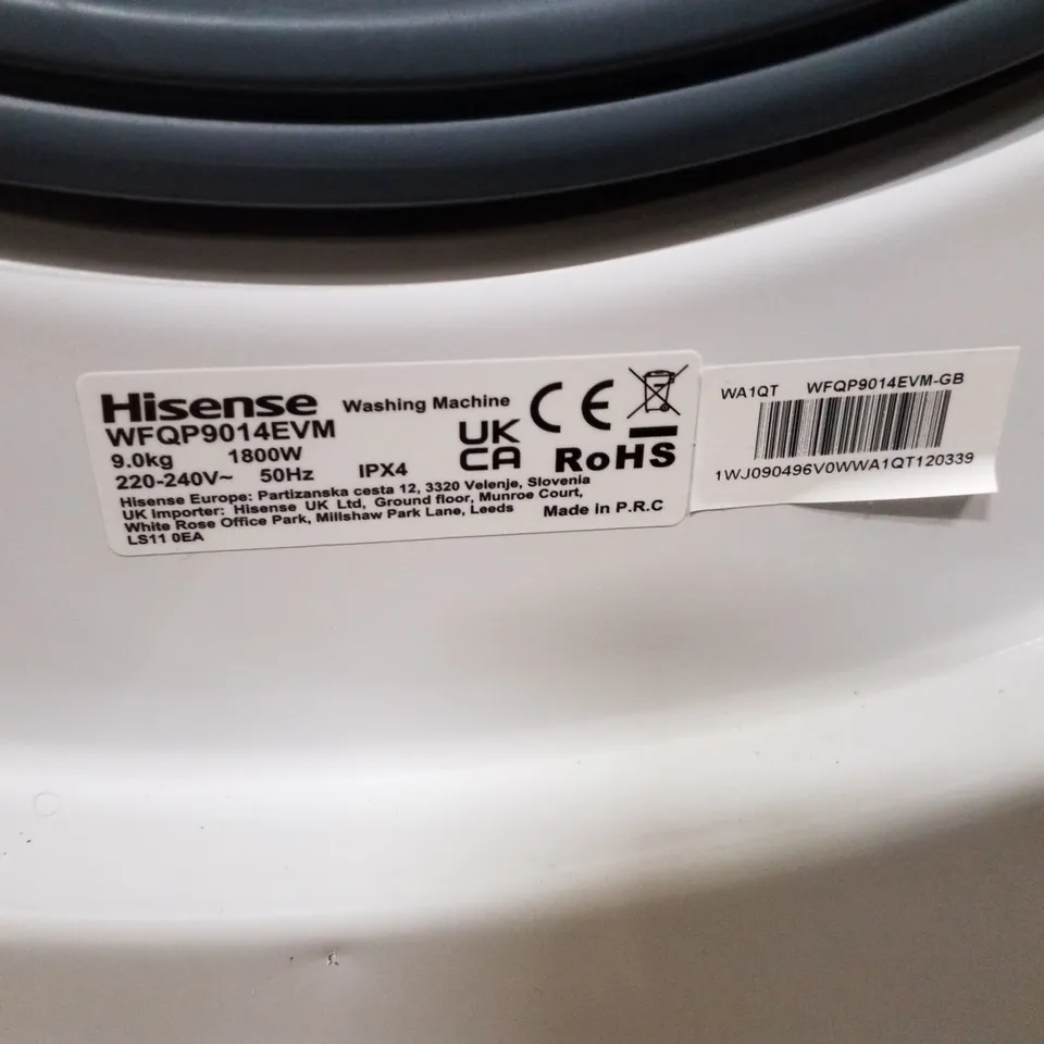 HISENSE FREESTANDING 9 KG WASHING MACHINE - UNPROCESSED RAW RETURN