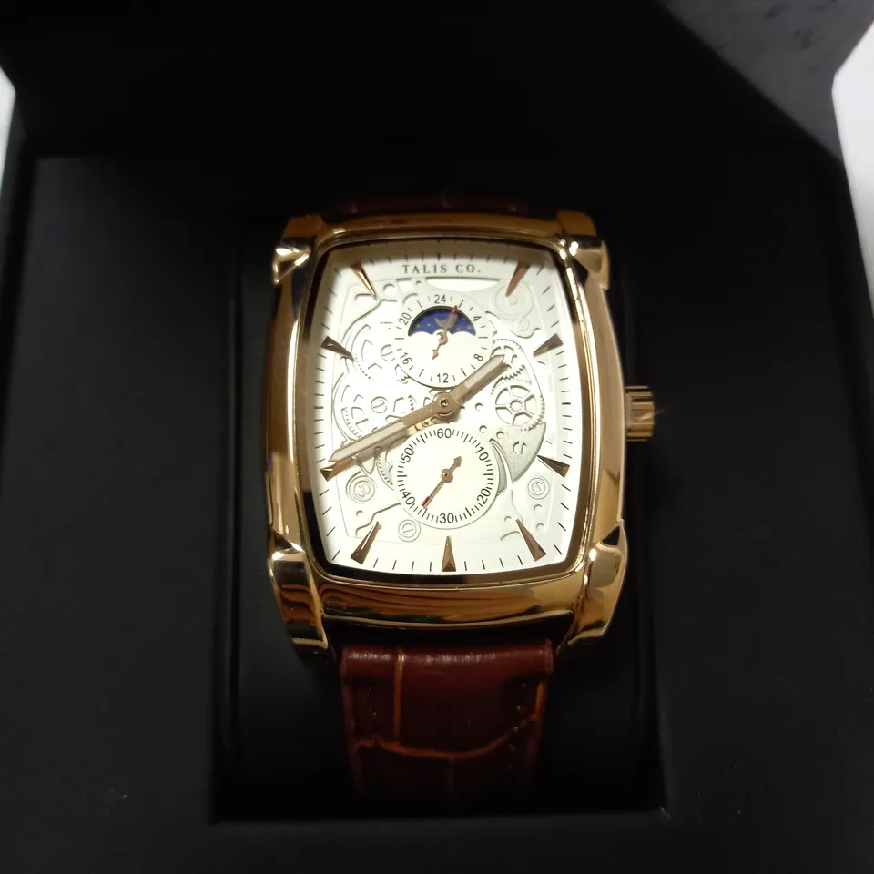 TALIS CO BROWN CROC LEATHER STRAP WRISTWATCH RRP £550