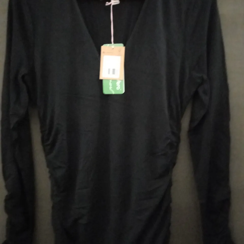 BODEN RUCHED BODY JERSEY MINI DRESS IN BLACK - UK 10R